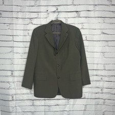 J. Press Vintage 80-90s Wool-Cashmere Blazer Sports Coat 40R Olive Charcoal Ivy