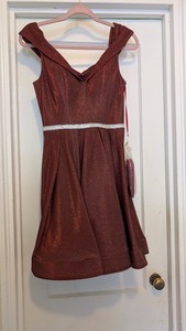 Dancing Queen 3147 Red Sleeveless Bridesmaid Dress M 100% Polyester