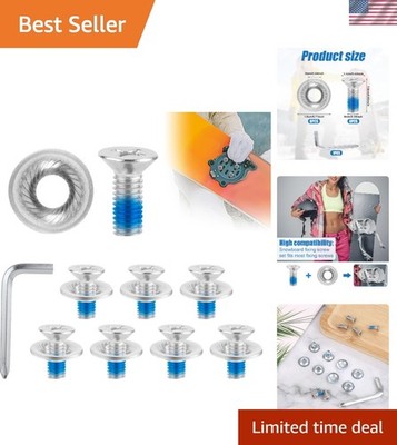 Durable Snowboard Binding Screw Set - 8pcs Stainless Steel for Safer Skiing