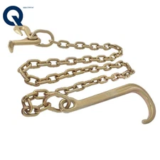 LABLT 5/16 x 6 FT G70 Tow Chain 15" J Hook R J T Cluster Hook Recovery Wrecker