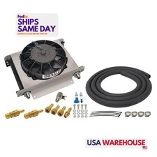 Derale DER15960 Plate Type Aluminum Fluid Cooler and Fan Performance Racing Part