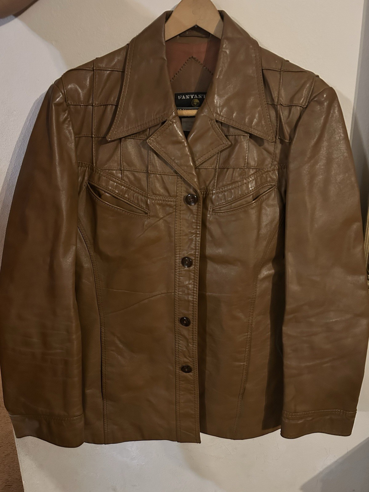 Fantastic International Men's Leather Jacket Brown, Size 42