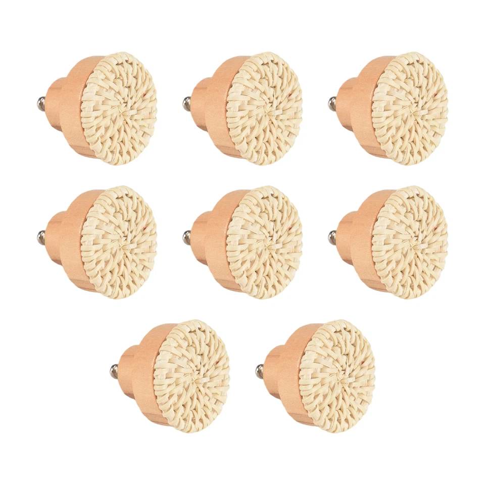 8 STÜCKE Boho Rattan Kommode KnöPfe  SchubladenknöPfe Handgefertigte Ge4307