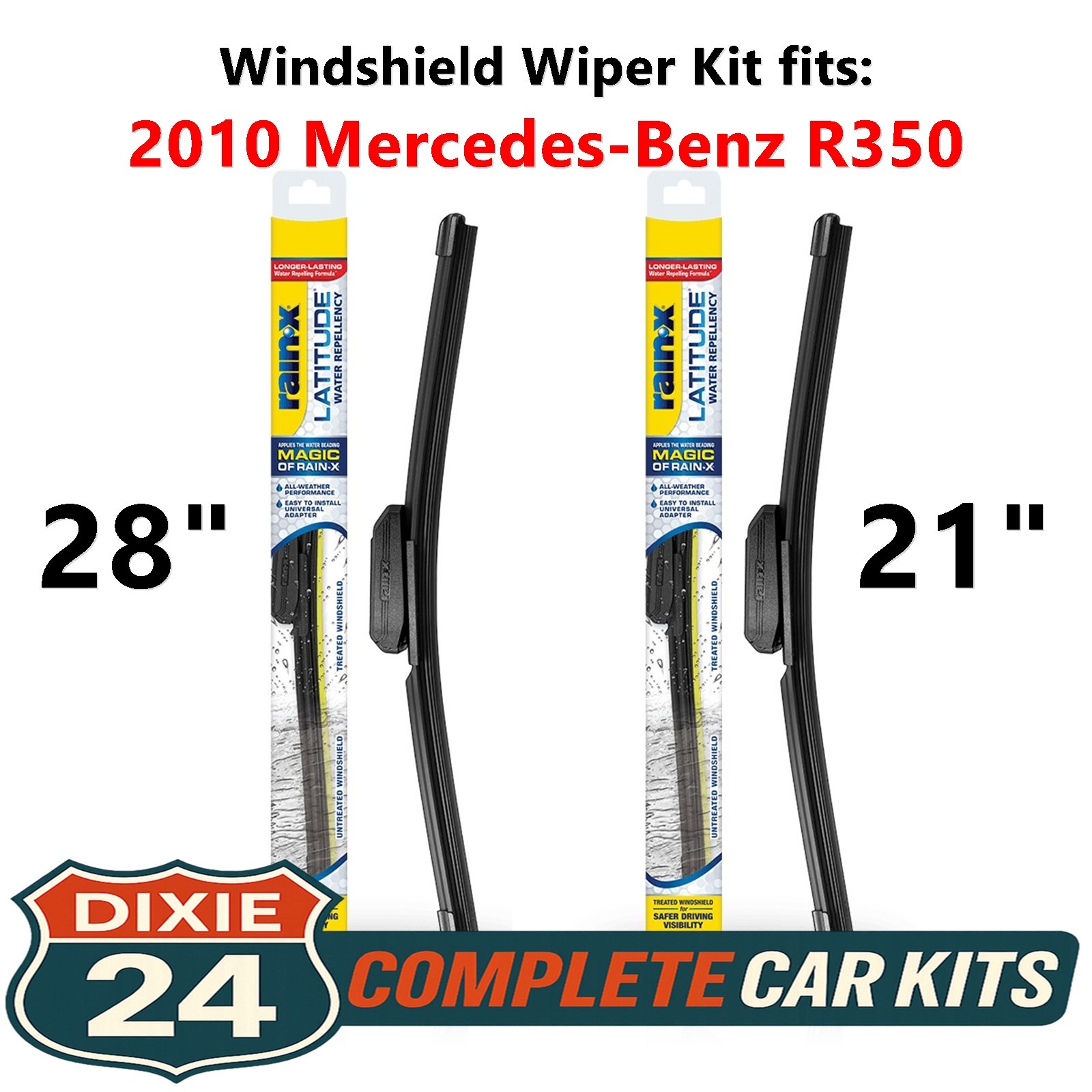 Rain-X Latitude 2-n-1 Wiper Kit fits: 2010 Mercedes-Benz R350 (28" & 21")