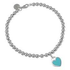 Tiffany Return To Heart Beads Bracelet 925 Silver Enamel New/Used