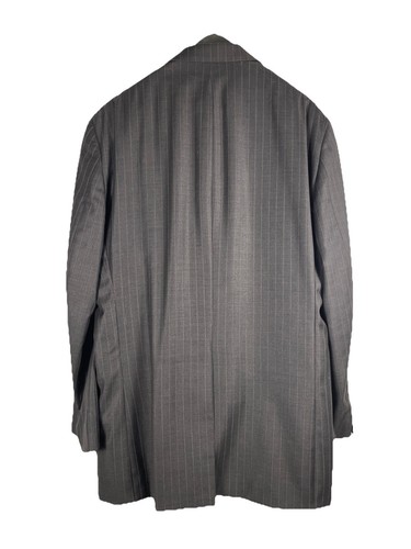 Ralph Lauren 44L | 38x32 Gray Wool Pinstripe 2Pc Suit Pleated Cuffed Pants - Picture 6 of 10