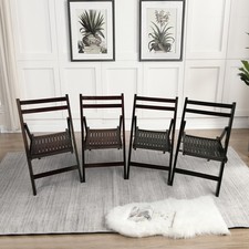 Set of 4 Folding Chair Event Chair Furniture Slatted Wood Cherry