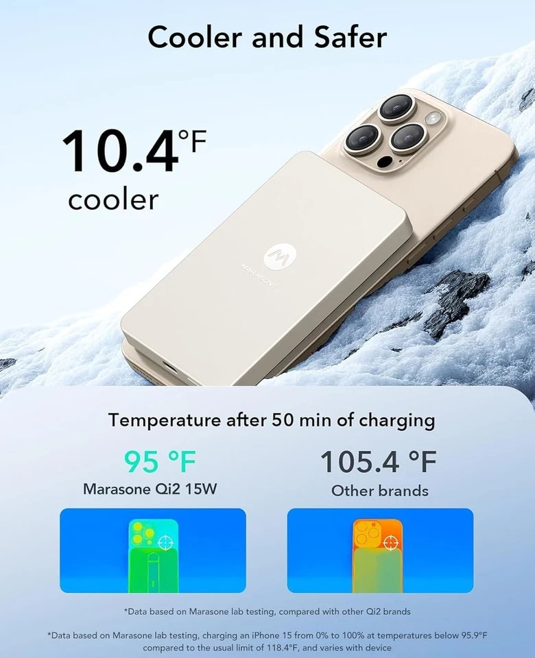 MagSafe Battery Pack Qi2 Certified 8000mAh –Fast Charging Wireless ~ Desert Gold - Image 4 of 4