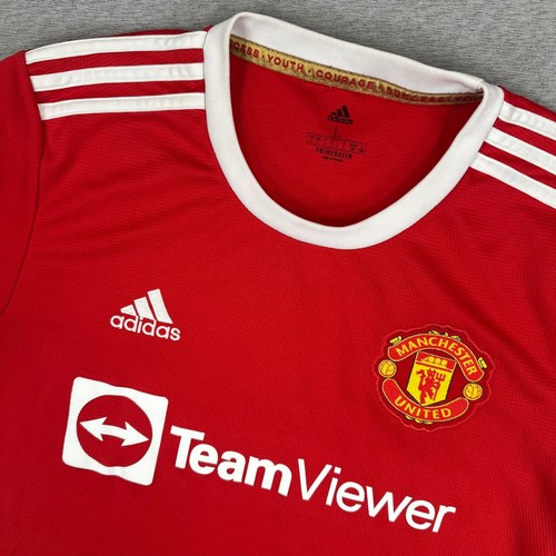 Manchester United Adidas Jersey Mens Large Red Aeroready 2021-22 Home Premier