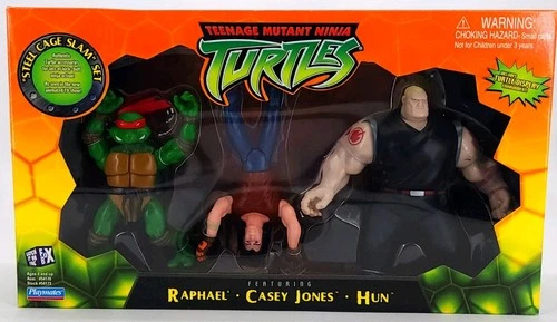 Vintage Teenage Mutant Ninja Turtles Steel Cage Slam Set 2003 Action Figures NEW