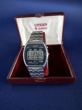 Vintage Citizen Chronograph Alarm 1/100 Digitaluhr Ref. 4-82486 Japan A1980s