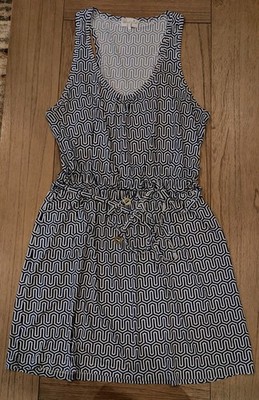 Mud Pie Women's Dress XL Navy White Racerback Wrinkle Free EUC