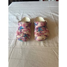 Crocs Classic Clogs Tie Dye Pink Blue Multi Color Mens 4 Womens 6 Sandals