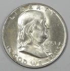 1951-D Franklin Half Dollar Nice BRILLIANT UNCIRCULATED Silver 50c