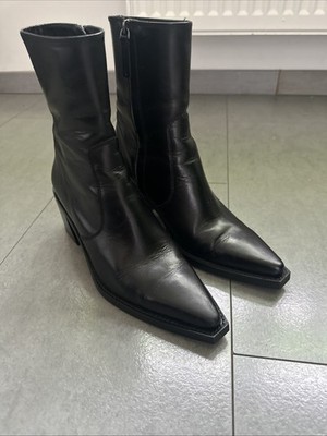 Massimo Dutti Leder Boots Stiefeletten Cowboystiefel Gr. 6 = 39