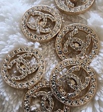 STAMPED lot of 6 Designer Crystal Button Meta...