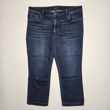 Kut From The Kloth Size 14 Crop Straight Leg Jeans Blue Medium Wash