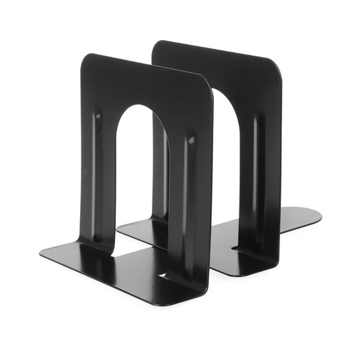 2Pcs Metal Bookends Stainless Steel Book Stopper Magazine Book Organizer Holder - Picture 4 of 8