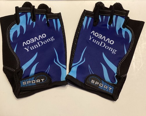 Sport Cycling Gloves Large ,Blue Black Grip Light Weight Breathable - Picture 1 of 5