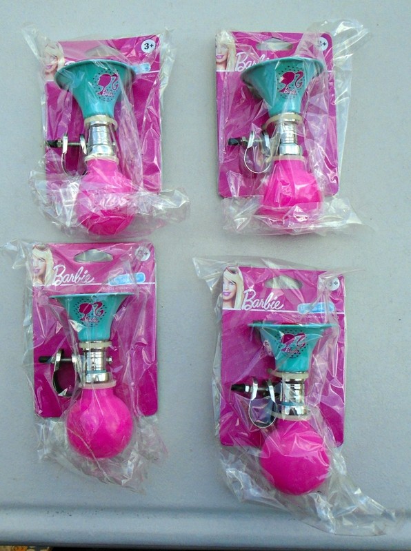 Four Vintage Barbie “My Fab Horn” Pink Bicycle Horn NOS