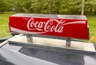 Vintage Coke Two Sided Vending Machine Topper Sign Lighted Coca Cola