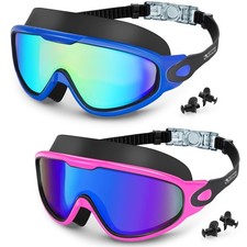Swim Goggles 2 Pack for Adult Men Women, Anti-fog UV Protection No Leak 180 176