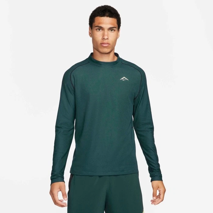 Nike Trail Men's Dri-FIT Long-Sleeve Running Top Mock Neck - Green - Size M