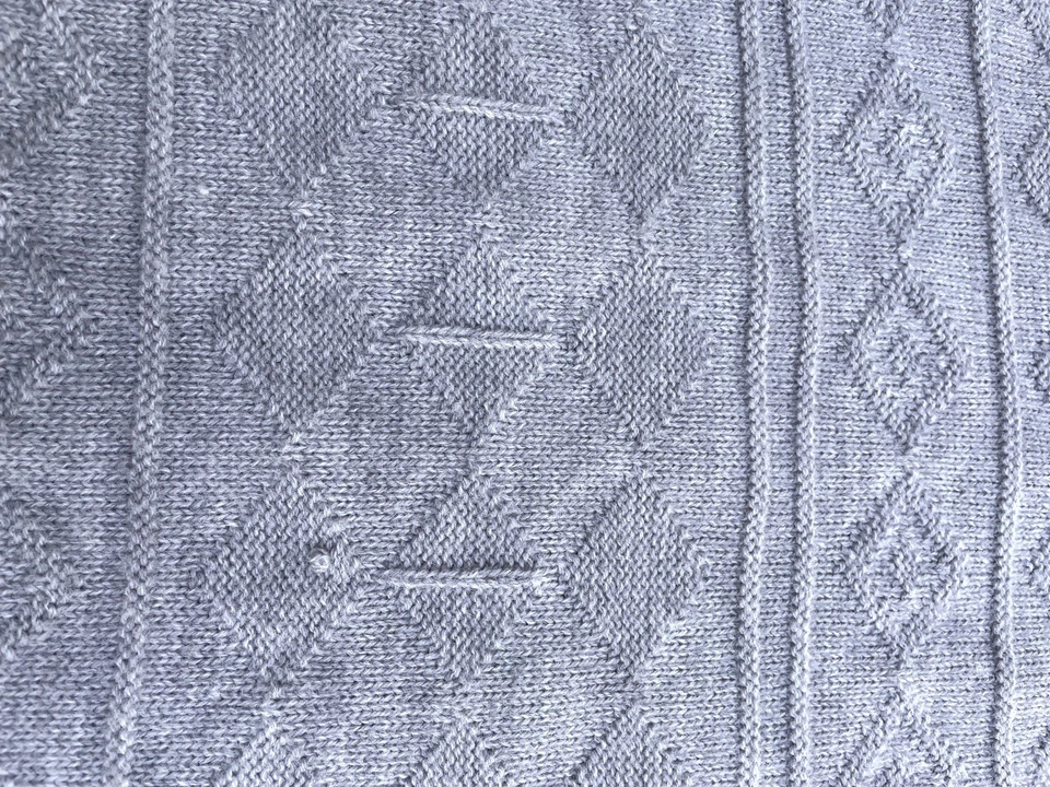 Christian Dior Vintage Men’s Diamond Weave Gray Sweater Soft Classic Sz L - Image 4 of 4