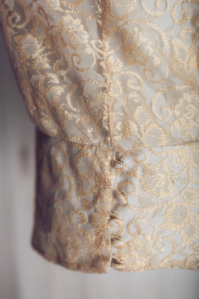 Cami vintage de la Casa Blanca mercado negro boho bordada en capas XS hecha en EE. UU. Foto 4 de 4