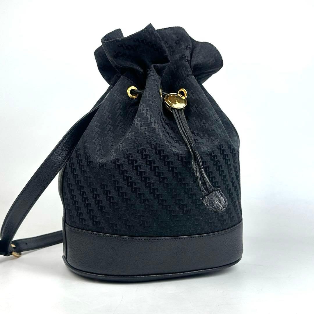 GUCCI Vintage GG Pattern Canvas Leather Crossbody Bag Black Unisex thumbnail 2
