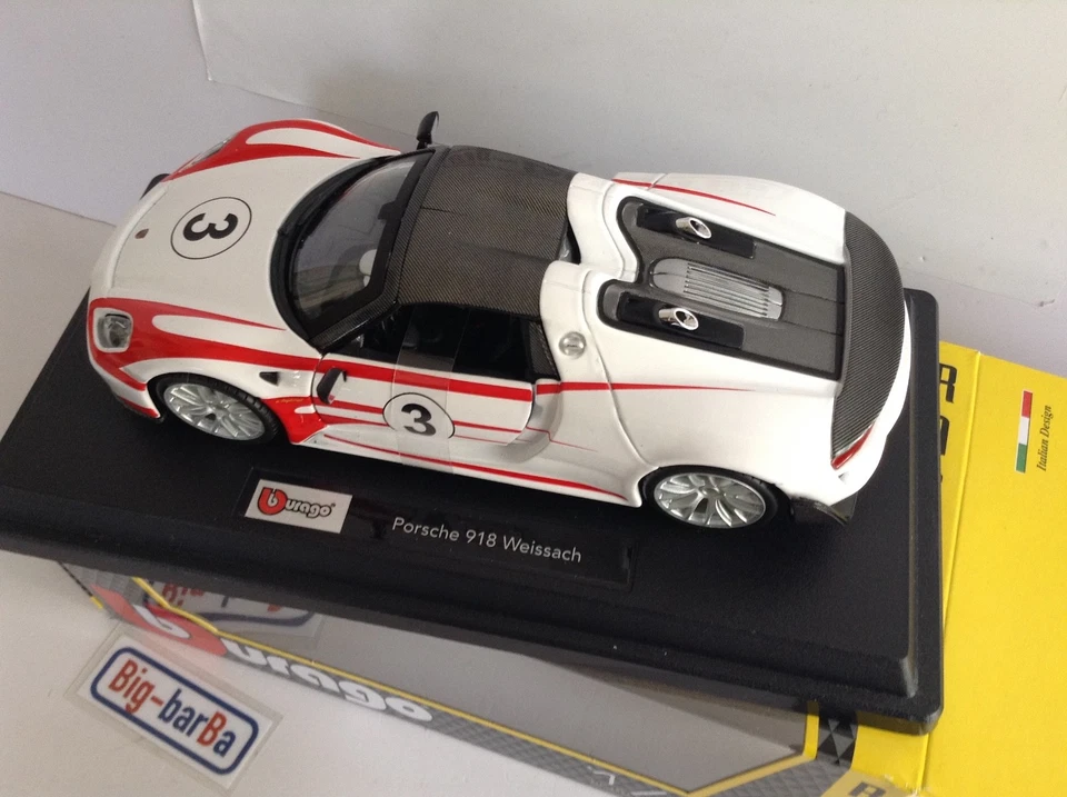 🔥Lot vintage🚗 BBURAGO PORSCHE 918 WEISSACH 1:24 🍂 SPETTACOLARE 🍂☕ - Immagine 4 di 4