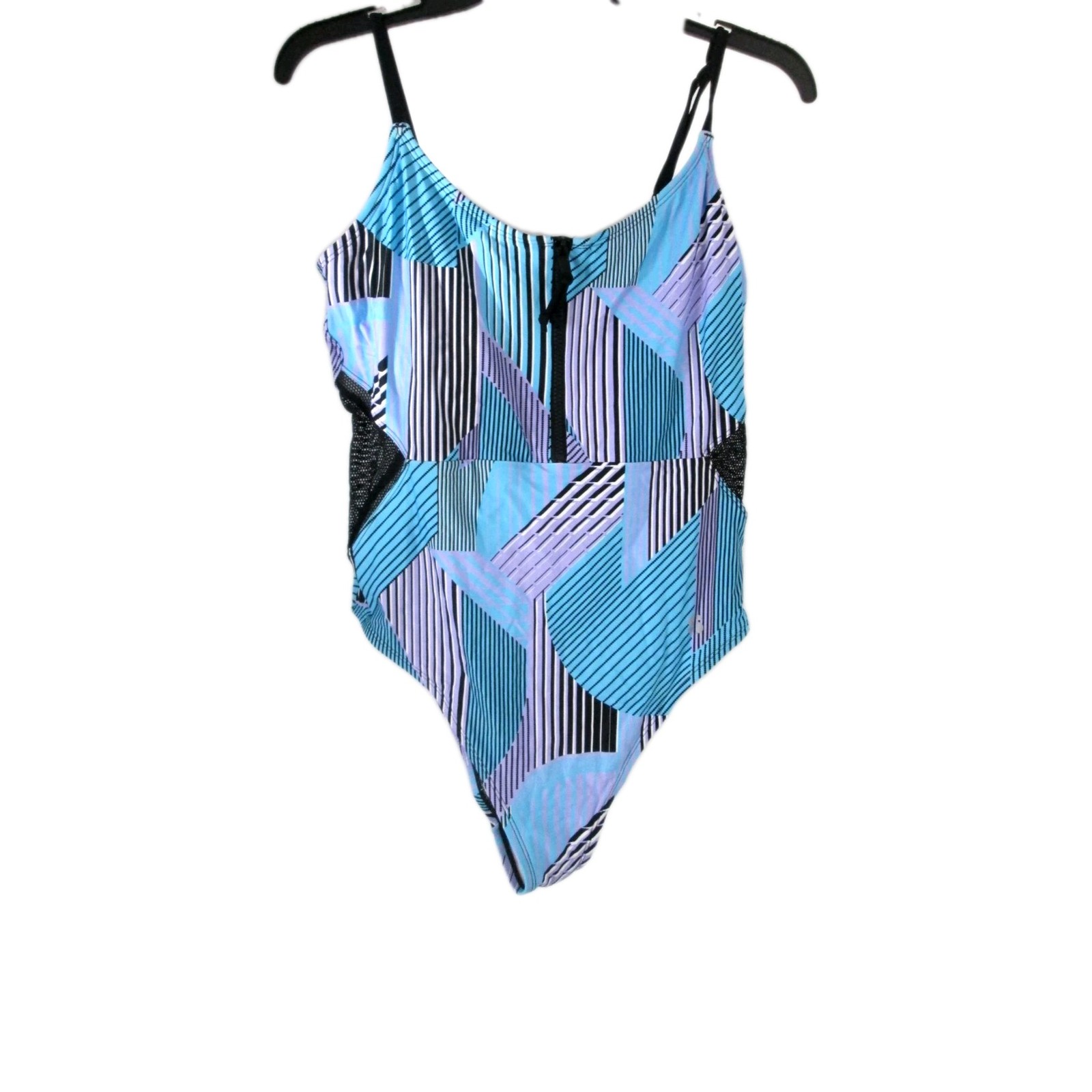 NEW Sports Illustrated Blue One-Piece Swim Suit Mesh Sides W
