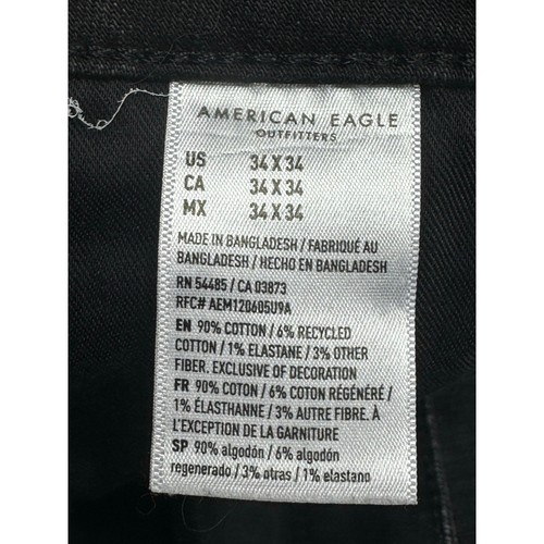 Pantalones de mezclilla negros desgastados American Eagle para hombre - talla 34x32 - Imagen 6 de 6