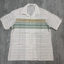 VTG 70S 80S MR CALIFORNIA CAMP COLLAR STRIPED SHORT SLEEVE BUTTON SHIRT MENS L