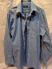Chaps Dress Shirt Size 16-16.5 34/35 Blue Wrinkle Free