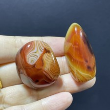 2pcs 45g Crazy Lace SILK Banded Agate Polished Crystal Tumbled Stone Madagascar