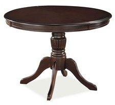 Esstisch Olivia Küchentisch 106-141x106x76cm Nussbaum dunkel ausziehbar Jugendst