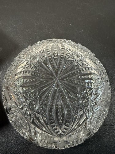 NATIONAL GLASS /MCKEE -Sylvia- ANTIQUE ABP Hand-cut 8 3/8" CRYSTAL Glass Bowl. - Picture 11 of 19