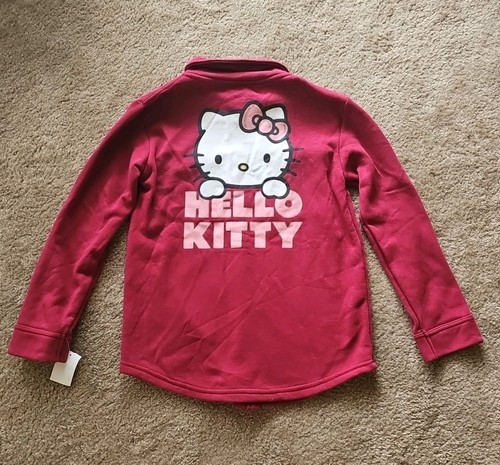 Hello Kitty by Sanrio Shirt Jacket Collared Long Sleeve Graphic Size Large NWT - Picture 4 of 4
