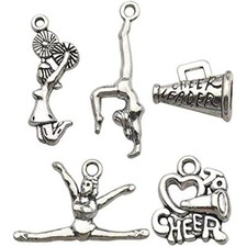 50 PCS Cheerleader Charms Collection, Cheer and School Spirit Gymnasti