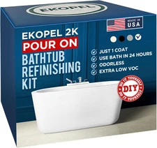 Ekopel 2K Bathtub Refinishing Kit - Pour on Bathtub Paint White Gloss Finish Kit