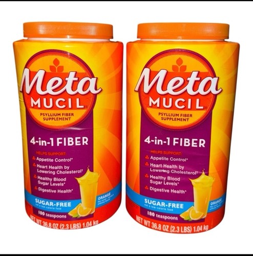 Metamucil Flohsamenschalenpulver, Orangengeschmack 180 Teelöffel Ablaufdatum 4/27 (2er-Packung)