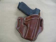 Azula Leather 2 Slot Molded Pancake Belt Holster For Glock 19, 23, 32 CCW TAN