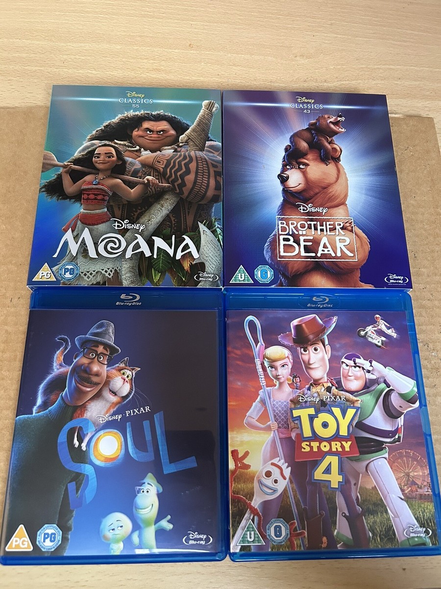 Disney Pixar Blu Ray Bundle x 4, Moana, Soul, Toy Story 4, Brother