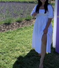 nastygal Linen Off Shoulder White dress new Size US 0