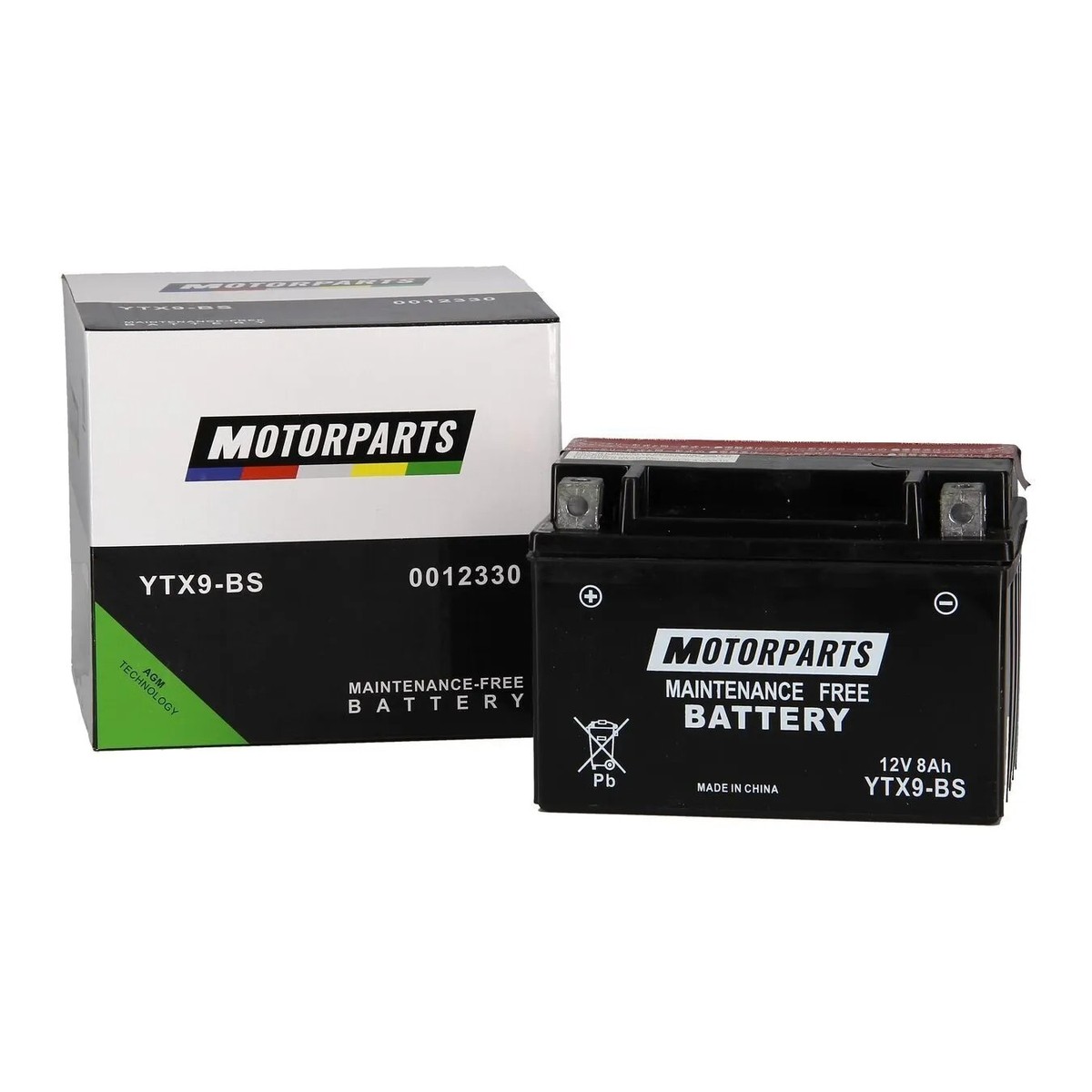 BATTERIA MOTORPARTS MINARELLI YTX9-BS 12V 8AH COMPATIBILE CON YAMAHA YP R X- MAX - 125 CC 2006-2013 SENZA MANUTENZIONE COMPLETA MOTO SCOOTER SPECIFICA