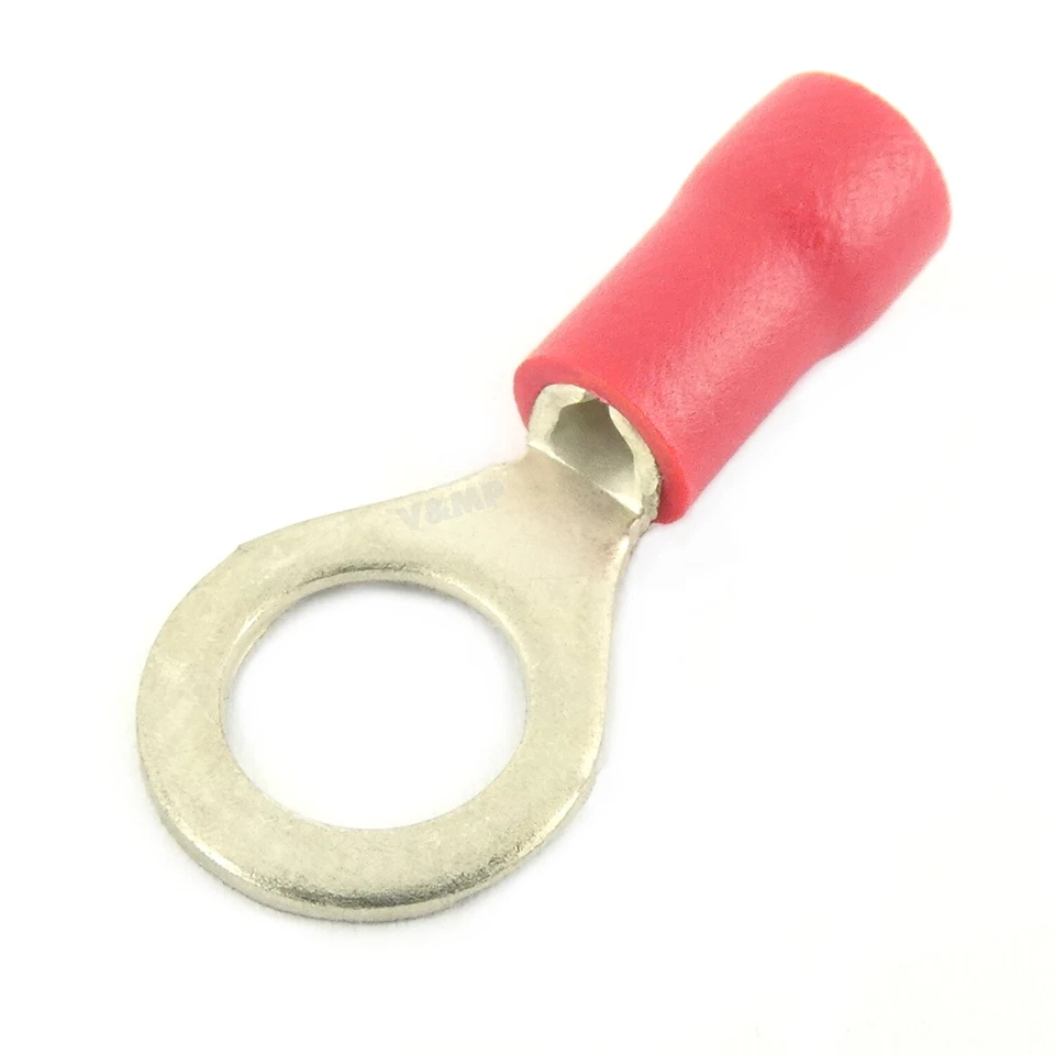 Insulated Ring Crimp Terminals Electrical Cable Connector Red Blue Yellow 