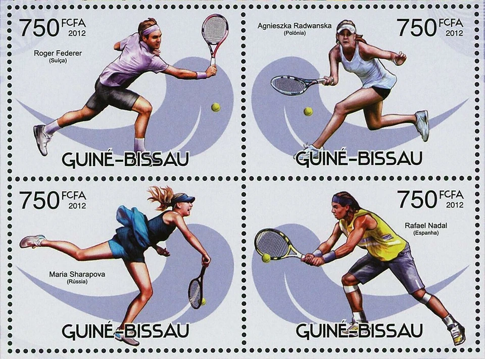 Sello de tenis Rafael Nadal Roger Federer Maria Sharapova S/S MNH #6111-6114 Foto 2 de 4