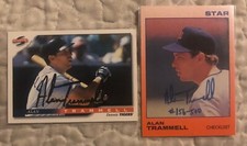  2 ALAN TRAMMELL AUTOGRAPHED CARDS 88 STAR AUTO #156/500 - 96 SCORE - AWESOME!! 