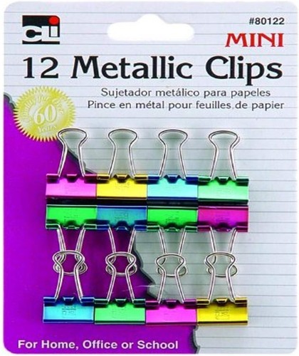 Ordner Clips Metallic Verschiedene Farben Mini 12er Pack Organizer Datei Stabil - Bild 2 von 2